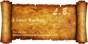 Liess Bartos névjegykártya
